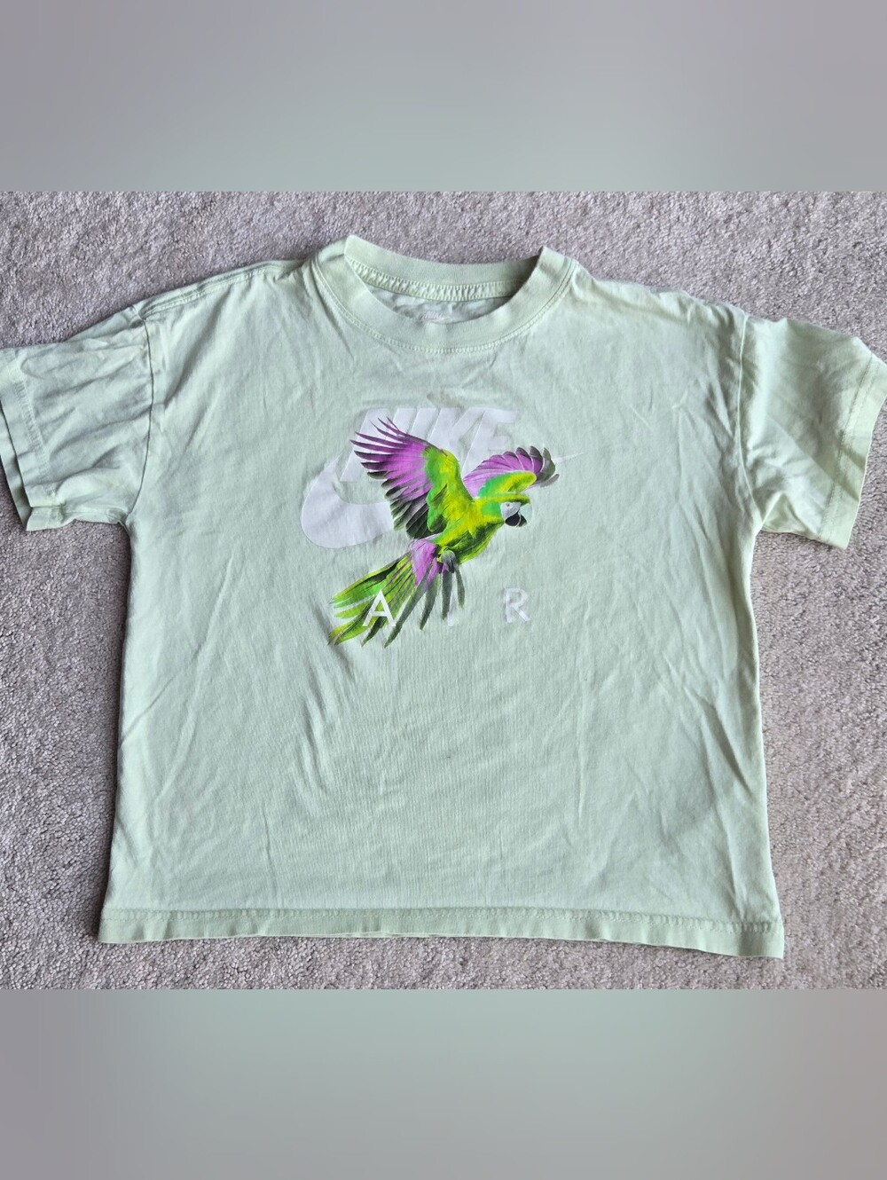 Nike Pets Bird Graphic Tee - Light Green with Parrot Print